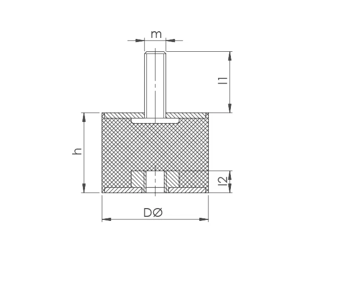 Gummipuffer Typ B Schwingungsdämpfer Silentblock GummiMetall Puffer M3 bis 20 - Bild 4 von 4