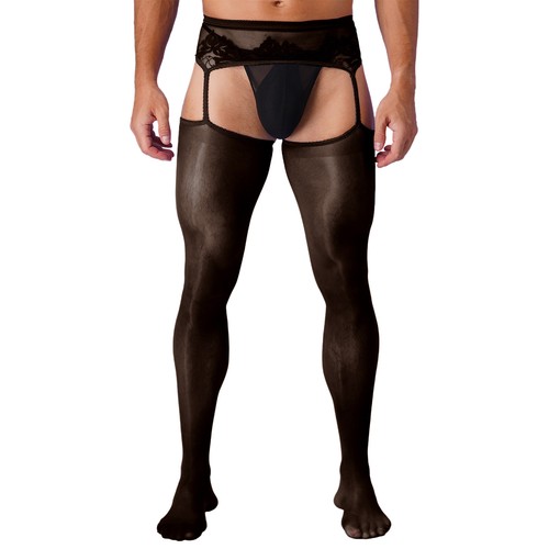 Herren Strumpfhalter Strümpfe Nahtlos Leggings Skinny Nachtwäsche Crossdresser Sexy - Bild 36 von 106