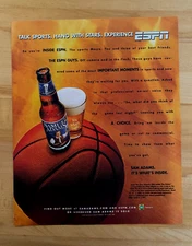 1999 Vintage Print Ad Samual Adams Basketball ESPN 10"x12"