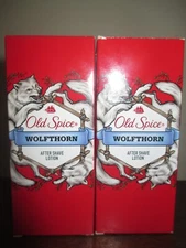 2x Old Spice After Shave Rare HTF Discontinued Men wolfthorn 100 ml exp...2023