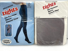 1980s WOMENS SILVER LUSTRE TIGHTS FOR COSTUME DANCE EXERCISE FITS 90-120lbs
