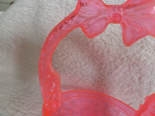 Rosbro Plastics Orange/pink transparent Easter candy basket hard plastic - Picture 4 of 9