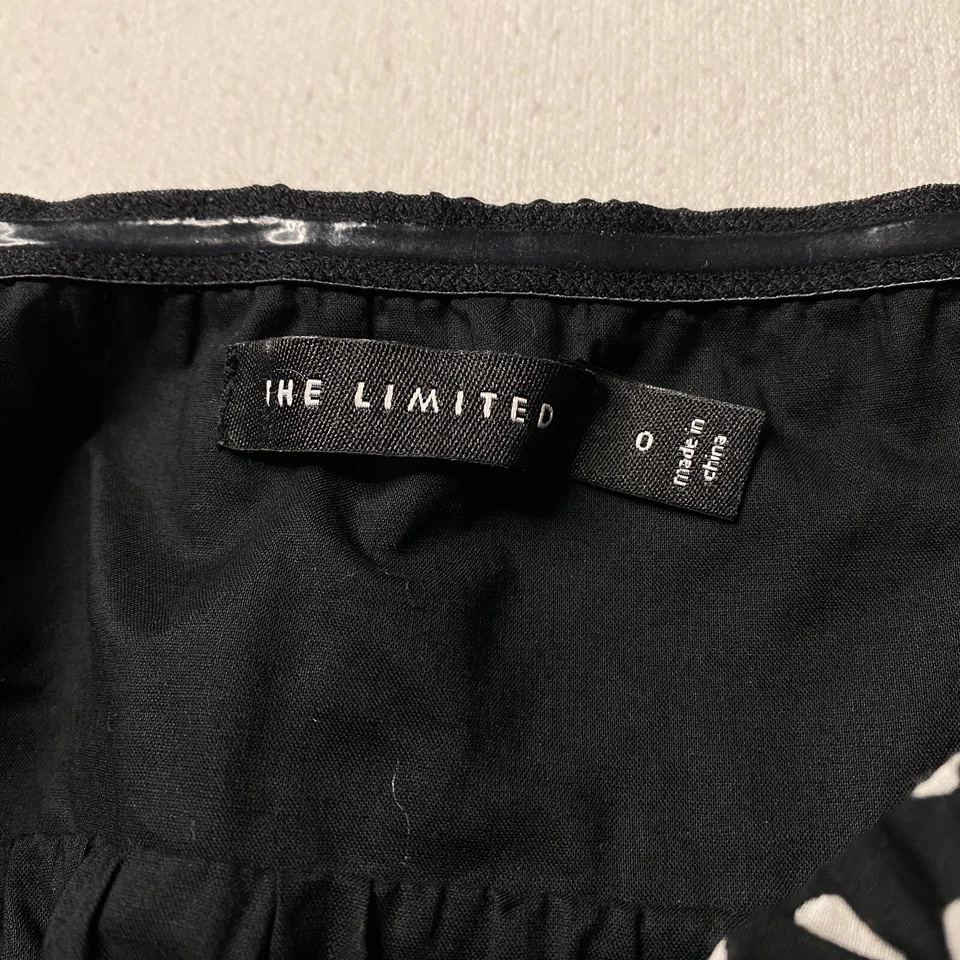 Vestido halter para mujer The Limited talla 0 negro blanco lunares hasta la rodilla  Foto 3 de 4