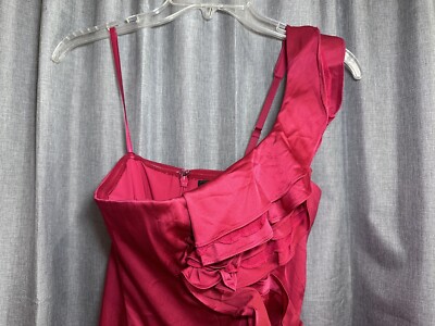 BCBG MAXAZRIA Women's Jonesy Ruffled Adjustable One Shoulder Dress Red Size  0 | eBay