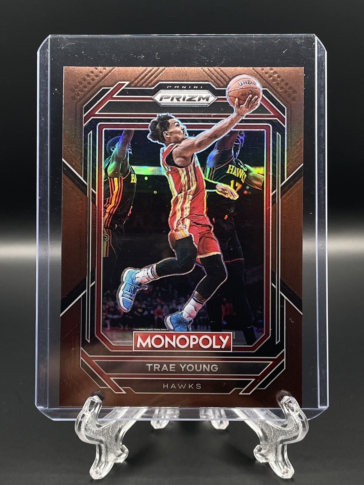 2022 Panini Prizm Monopoly Trae Young Brown Prizm #011/249 Atlanta Hawks card #1
