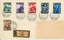 &Ouml;STERREICH 1933 557-562 KATHOLIKENTAG, kompl. Satz auf Briefst&uuml;ck, Kw:475,-&euro;
