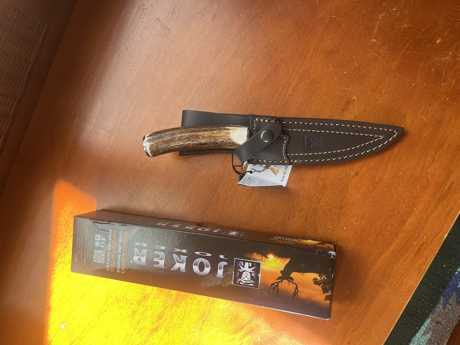 Joker Tigre Knife Stag Handle Leather Sheath eBay