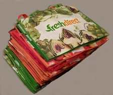 Reusable Shopping/Grocery Tote Bags Fresh Direct Fruit & Veg Prints (5 Bags)