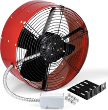 Gable Mount Attic Fan with Adjustable Thermostat, 15 Inch Exhaust Fan for Attic,