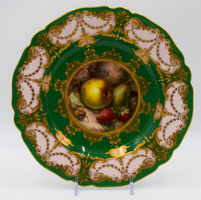 Royal Worcester Hand Painted Fruit Cabinet Plate, Artist Signed R. Sebright