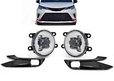 Fits 2021-2024 Toyota Sienna Front Bumper Fog Light W Fog Covers Left Right Set