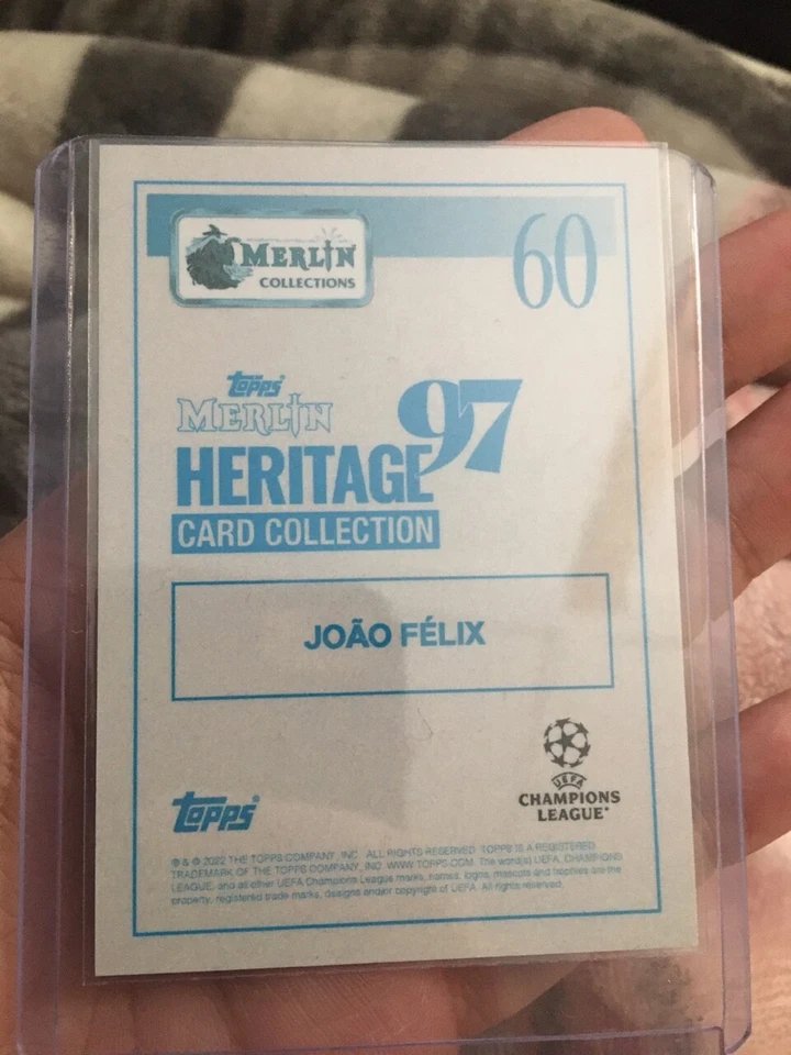 2021-22 Topps Merlin Heritage 97 Joao Felix Auto 48/99 Atletico Madrid - Image 2 of 2