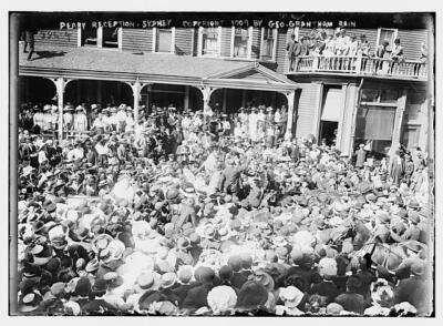 Crowd to welcome Peary, Sydney c1900 Large Old Photo 1