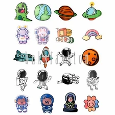 20Pcs Cute Cartoon Astronaut Enamel Brooch Lapel Collar Pins Backpack Badges