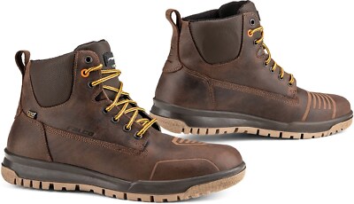 FALCO Motorradschuhe PATROL braun wasserdicht CE Leder Stiefel Protektoren 40