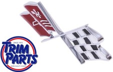 Us Made Metal 1969 - 1973 Corvette Emblem Fuel Gas Door Flags Badge Best C3 New