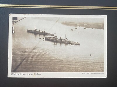 Deutschland Zeppelin offizielle Luftschiff Postkarte - Blick auf den Kieler Hafen, UNBENUTZT