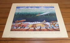 ORIGINAL JOHN SEVERSON POSTER SURF ART 2002 WOODIES ON THE WHARF SANTA CRUZ