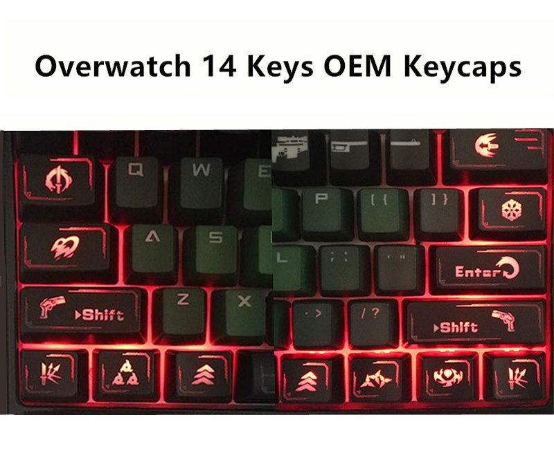 Barra Spaziatrice Keycap Retroilluminata Overwatch Per Tastiera Meccanica MX, Nera, QWERTY