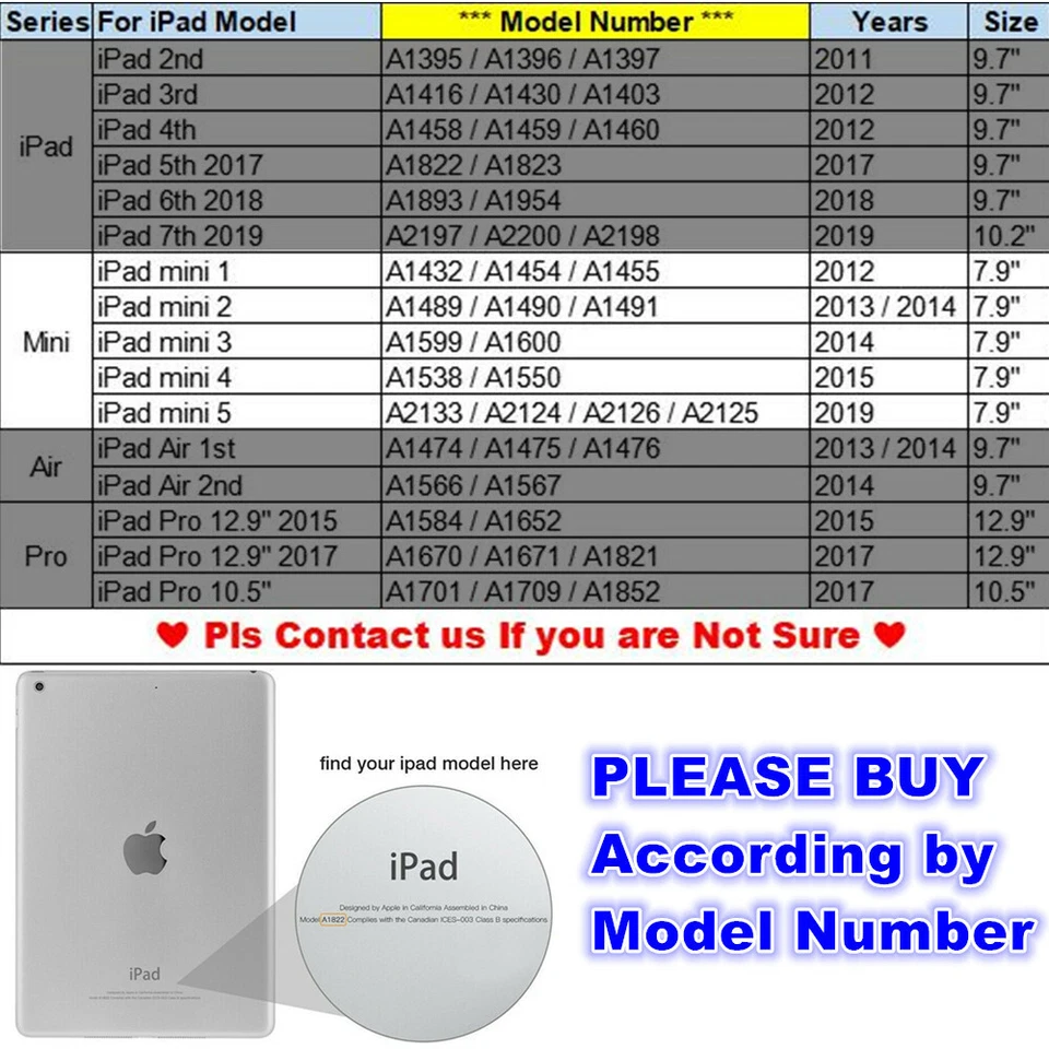 For iPad Mini 1 2 3 4 5 6 7 Shockproof 360 Rotating Leather Folio Case Cover - Image 2 of 4