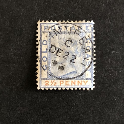 GOLD COAST 1891- 2 1/2d STAMP - TWOPENCE HALFP-QUEEN VICTORIA - Sg GC 14-USED - Picture 2 of 3