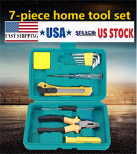   USA STOCK  7 PCS Mini Tool Kit Set  Pliers Screwdriver Knife Tester Box