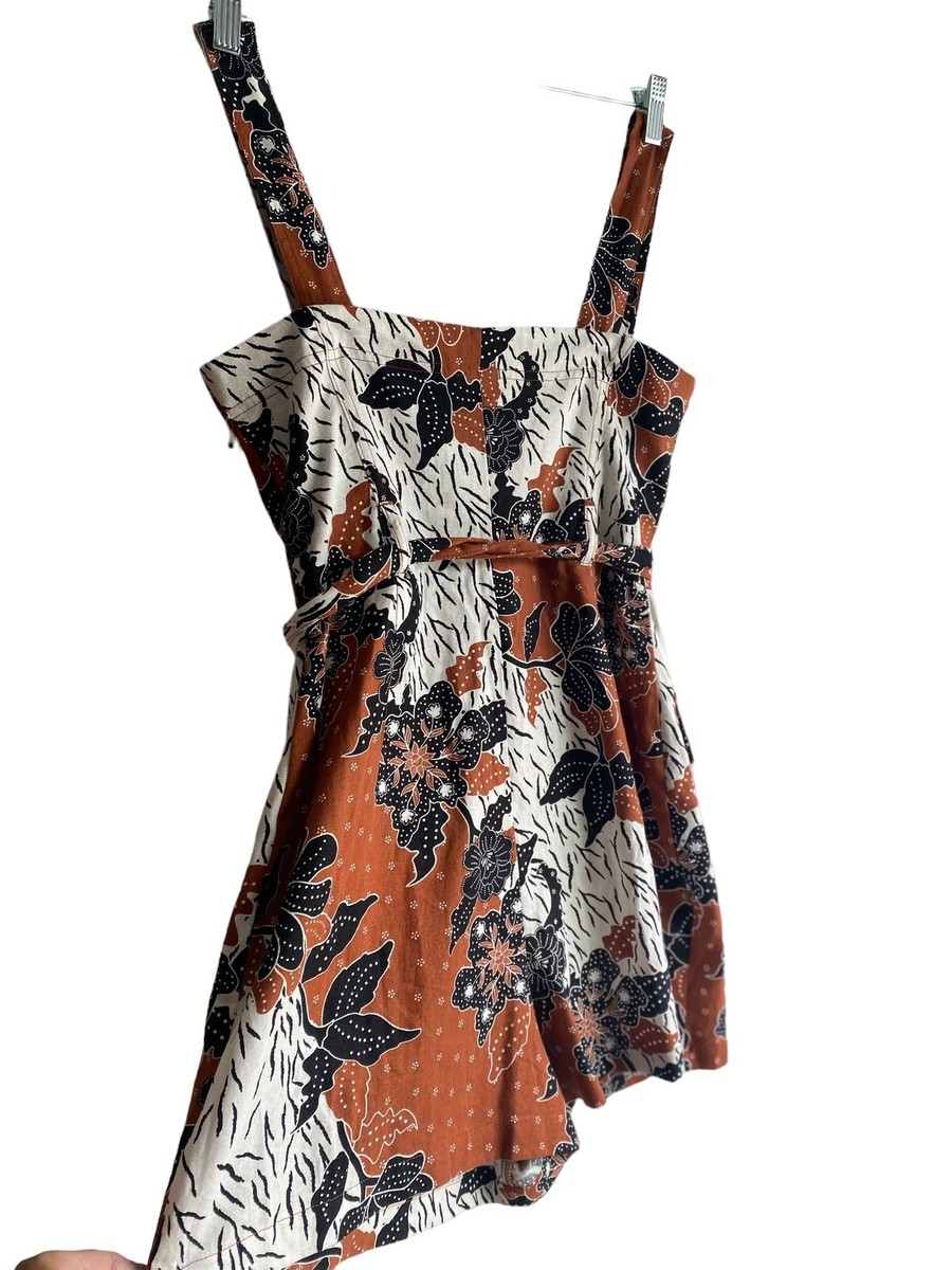 House of Harlow 1960 Linen Romper Shorts Jumper Sleeveless Boho