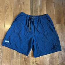 Mens Columbia Belted Packable Cargo Shorts Blue 100 Nylon Sz L / 8  Inseam