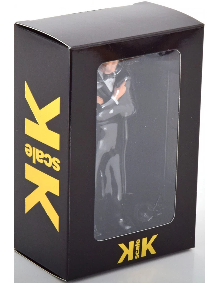 KK SCALE RESIN 1/18 JAMES BOND 007 FIGURE ROGER MOORE 1980'S 4" 100MM BLACK SUIT - Image 2 of 4