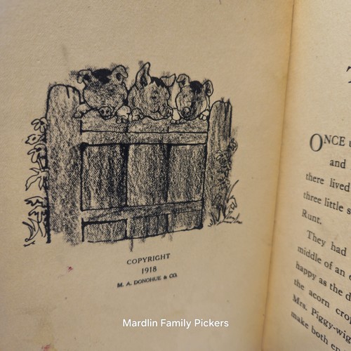 Antique 1918 The Three Little Pigs M A Donohue Illustrated Childrens Book Vintag - Picture 8 of 11