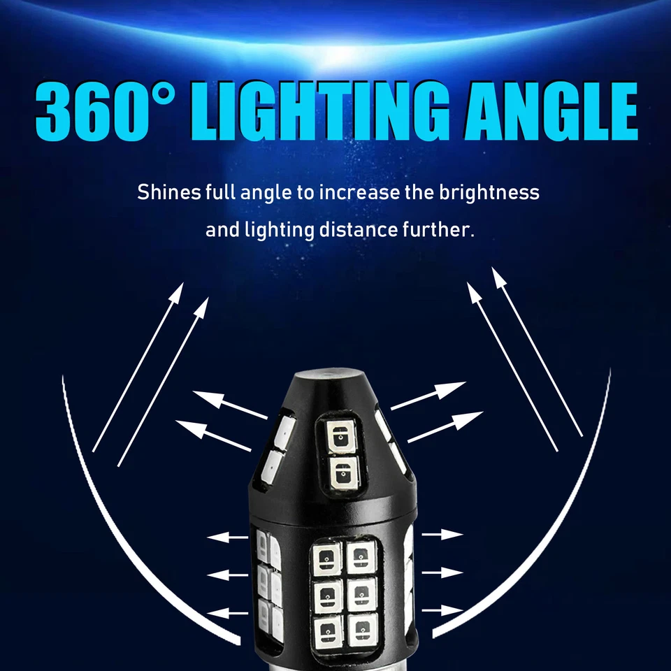 LED 1157 Strobe Flashing Blinking Blinker Brake Tail Light Bulb Safety Warning - Image 3 of 4