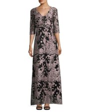 JS Collections Embroidered Column Gown size 4