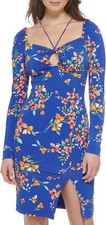 GUESS Women's Long sleeve Printed Cut Out Sheathe Dress Size 4