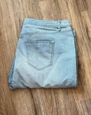 Gloria Vanderbilt Lillian Seer Sucker Skimmer Cropped Jeans Size 22W