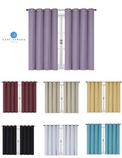 100% Thermal Blackout Bath & Kitchen Window Curtains - Assorted Colors & Sizes