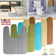 U-Shaped Non Slip Rugs Absorbent Floor Carpet Bath Mat Sink Toilet Velvet Mat