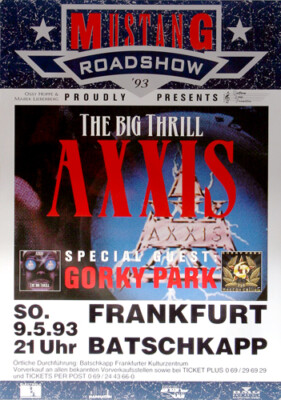 Axxis - The Big Thrill, Frankfurt 1993 | Konzertplakat | Poster