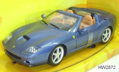 2005 FERRARI 575 SUPERAMERICA BLUE by HOT WHEELS BASE EDITION 1:18