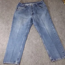 Wrangler Relaxed Fit Blue Denim Bootcut Jeans Mens 40x30 Cowboy Workwear