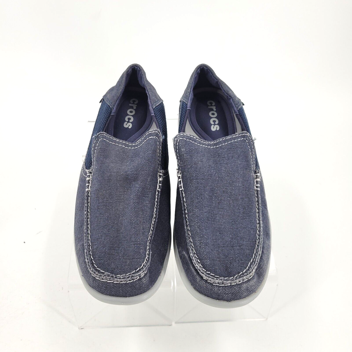 Crocs 202056 Santa Cruz Triple Comfort Slip On Loafers Blue Mens - Main Image