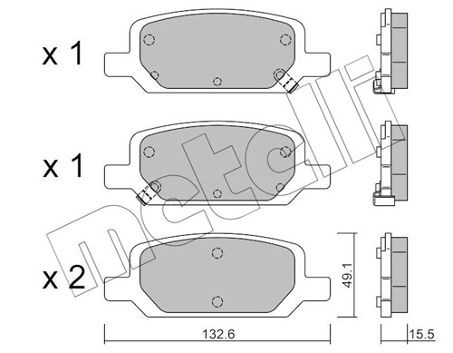 Metelli BremsbeläGe BremsklöTze RüCkseite FüR Tesla Model 3 5YJ3 EV AWD-image
