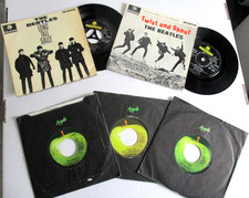 THE BEATLES  2 UK EP's LONG TALL SALLY/TWIST AND SHOUT plus 3 US APPLE SINGLES