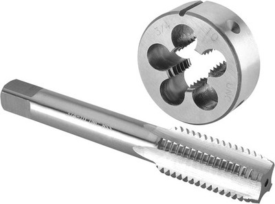 3/4''-10 UNC Tap and Die Set 3/4 x 10 UNC Machine Thread Tap and Round Die Rig...