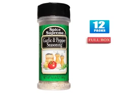 12x Packs Spice Supreme Garlic & Pepper Seasoning - 5.25oz