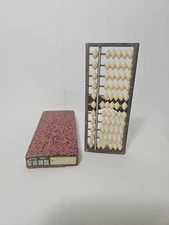 Vintage Made in Japan Abacus with Box 5"x2"x.5" Math Counting System 