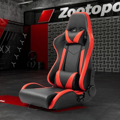 Zootopo PVC Rennsimulator Cockpit Spiel Roter Sitz Mit Hals- Und Taillenkissen