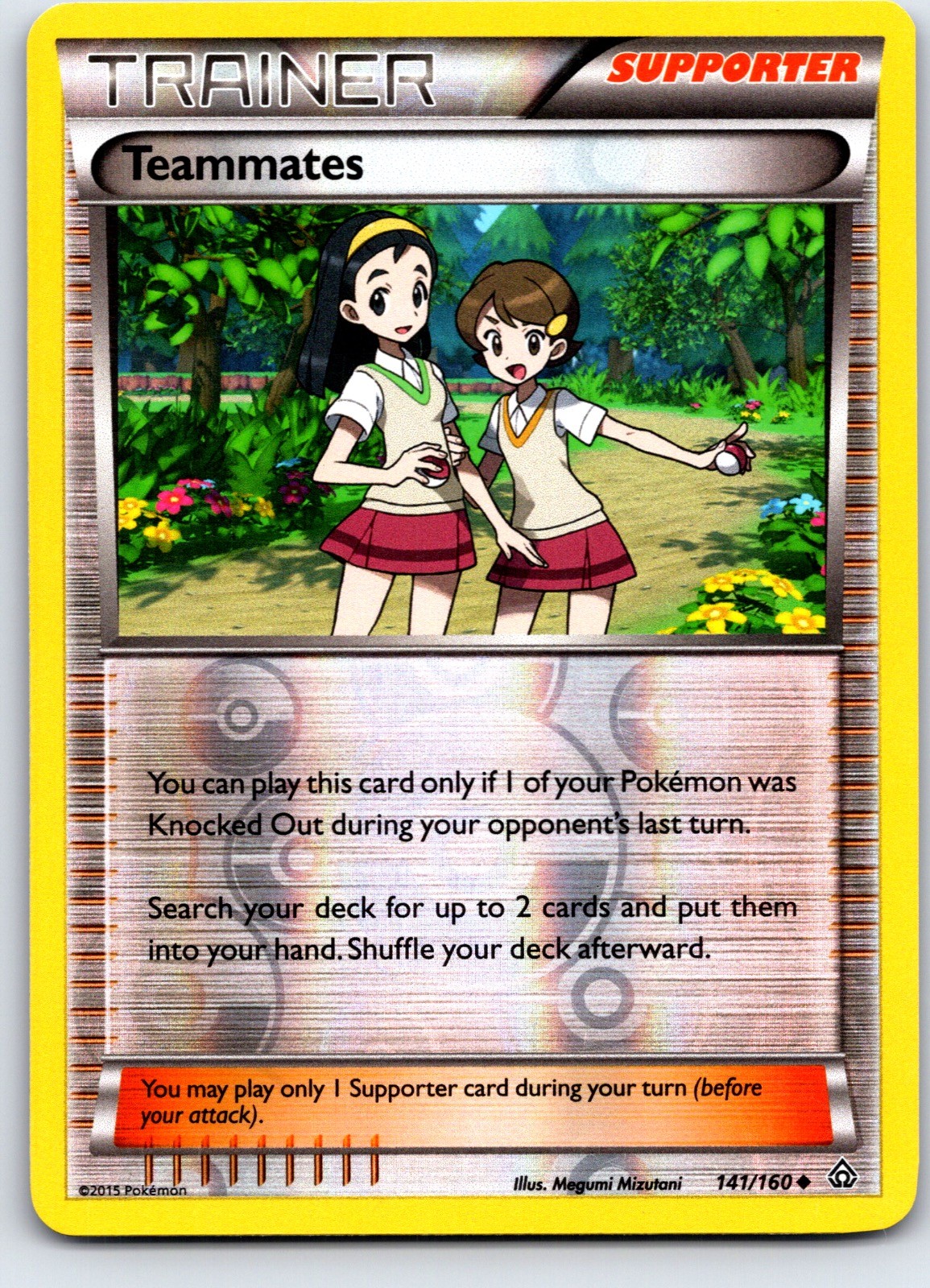 Teammates 141/160 Uncommon Primal Clash Pokemon Reverse Holo Lightly Played