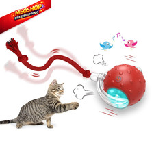 Giociv Interactive Cat Toys Ball for Indoor Cats Fast Rolling on Carpet, Red
