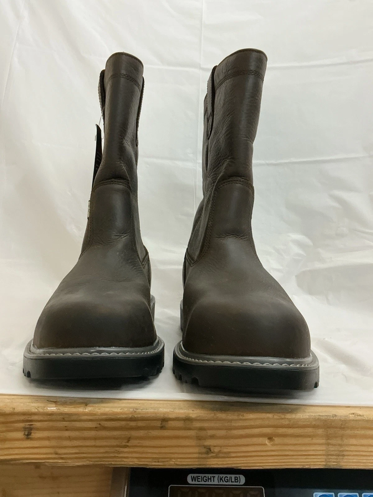 WOLVERINE WATERPROOF BOOTS, SZ. 14 MED. BROWN, NEW WITHOUT BOX, STEEL TOE