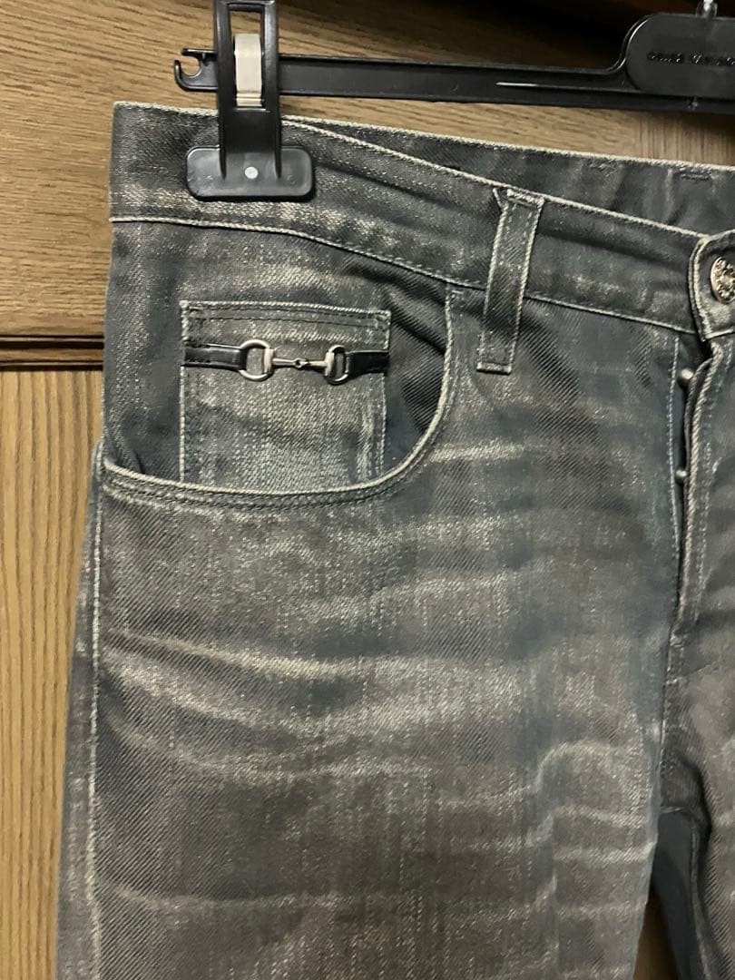 Gucci 13Aw Horsebit Skinny Denim Fade Gray